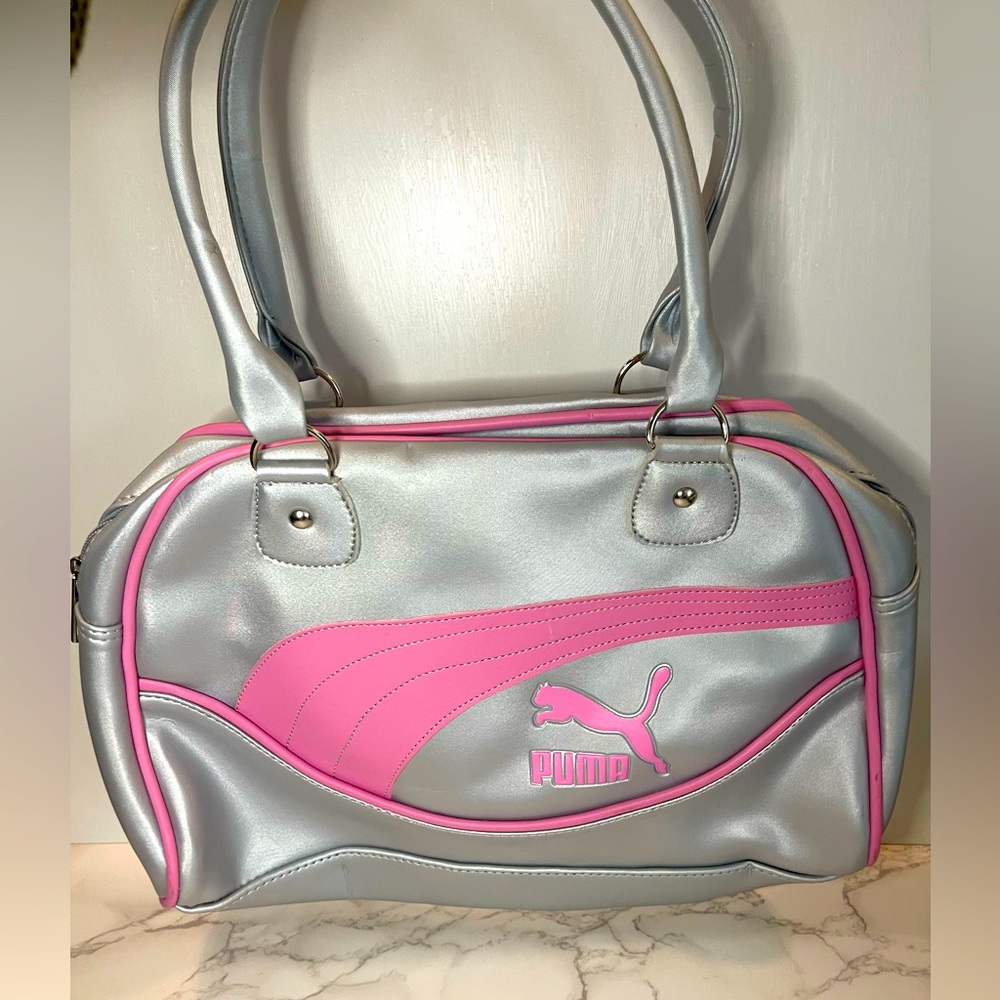 Pink and Silver Puma Grip Bag